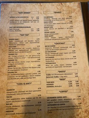 Drinks menu July 2022 (food menu can be found online)  at TA Vegan House in Hamburg