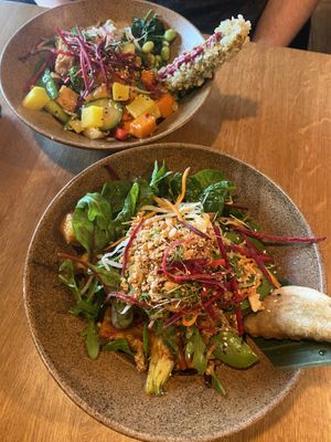 2 different lunch bowls  at TA Vegan House in Hamburg