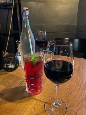 Wine and lemonade  at TA Vegan House in Hamburg