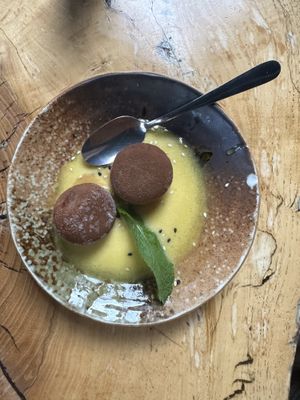 Choclate mochi ice cream.  at TA Vegan House in Hamburg