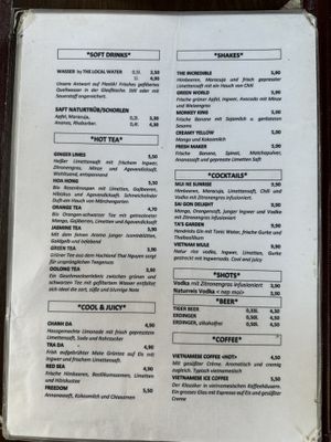 Menu (2/2).  at TA Vegan House in Hamburg