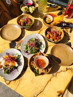 We ordered a lot of small dishes instead of two big ones, and I can definitely recommend that.   at TA Vegan House in Hamburg