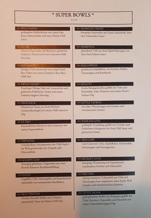 Menu at TA Vegan House in Hamburg