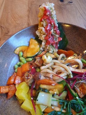 Udon noodles at TA Vegan House in Hamburg