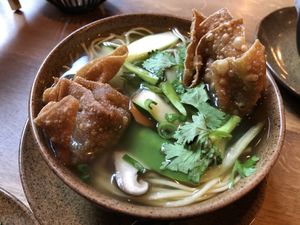 Wantan soup  at TA Vegan House in Hamburg