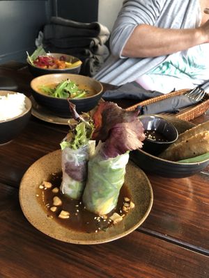 Rice paper rolls at TA Vegan House in Hamburg