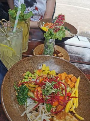 Rice bowl of the lunch menu at TA Vegan House in Hamburg