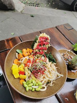Udon bowl at TA Vegan House in Hamburg