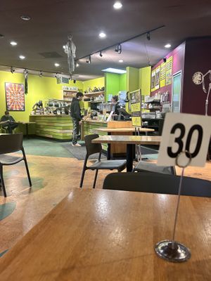 Order from the menu and pay, then find a table, and wait!   at Laughing Planet Cafe - Gabriel Park in Portland