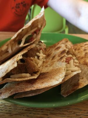 Vegan quesadilla at Laughing Planet Cafe - Ecotrust in Portland
