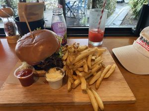 Vegan portabello burger! So yummy  at The Wagon in Whakatane