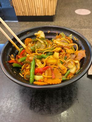 Vegan Singapore noodles (sorry, had started eating already, so not as pretty anymore)   at Chopstix Noodle Bar in Apollo Bay