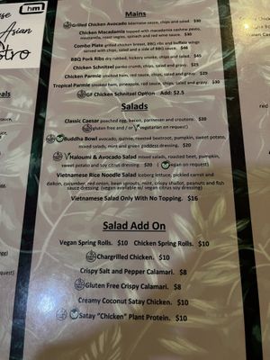 Menu 1/9/22  at Hotel Monier in Darra