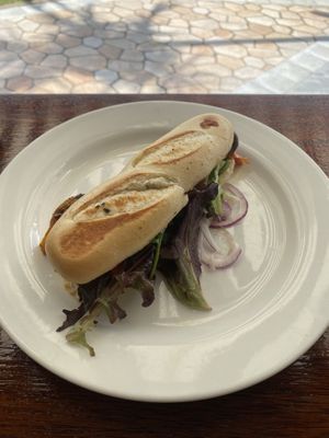Vegano sandwich on baguette at Garuma in Airlie Beach