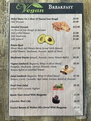 Vegan Breakfast Menu at Garuma in Airlie Beach