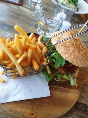 vegan burger (on their menu) at Garuma in Airlie Beach