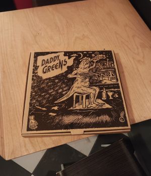 Pizza box at Daddy Greens Pizzabar - Iso Roobertinkatu in Helsinki