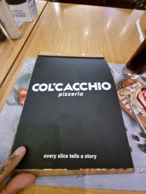 Menu. at Col'Cacchio Pizzeria in Cape Town