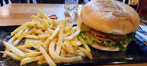 Vegan Crispy Burger at Triumph Cafe in Ushuaia