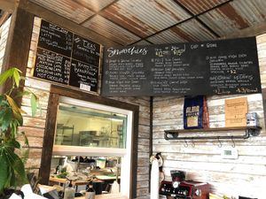 Smoothie and coffee/tea beverage menu. at Strive Foods in Sandy Springs