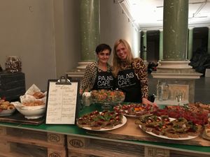 Lovely teammembers at the vernissage of the Exhibition "Library of exile"  at Palais Café in Dresden