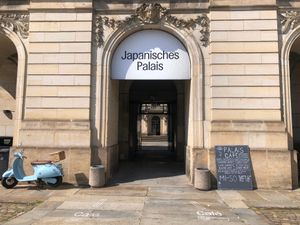 view from outside the building at Palais Café in Dresden