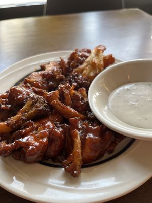 Bbq cauliflower wings & vegan ranch   at TRI Lounge & Cafe in Staten Island