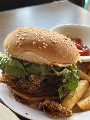 This sandwich is so good (chikn)   at TRI Lounge & Cafe in Staten Island