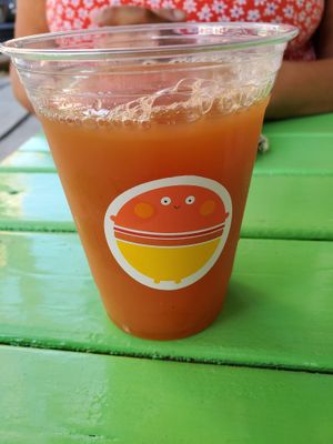 watermelon ginger juice at Fat Vegan in Mexico City
