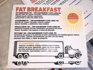 Menu  at Fat Vegan in Mexico City