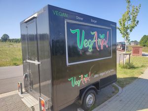 the parked food truck, but not in harburg but buchholz at VegAnja - Food Truck in Hamburg