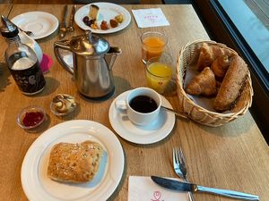 Vegan options at breakfast (more available;))  at Flux in Hannoversch Munden