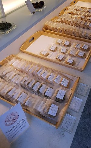 Assortment of vegan cookies at Seolbom 설봄  in Seoul