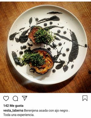 Berenjena asada at Vesta Taberna in San Lorenzo De El Escorial