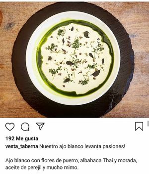 Ajo blanco at Vesta Taberna in San Lorenzo De El Escorial