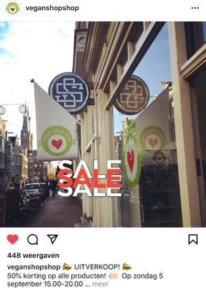 Vegan Shop Shop will be closing Sept. 5 at Vegan Shop Shop in Amsterdam