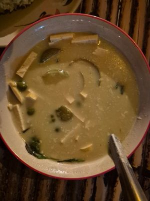 Green curry tofu at Pad Thai Baan Tim Kitchen in Chiang Khong