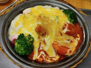 Baked rice in twin sauce 鴛鴦焗飯 at My Meat Run Laboratory in Kowloon