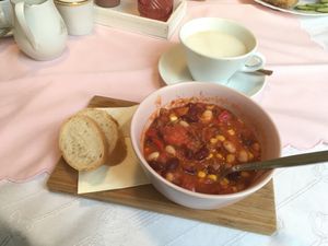 The vegan chili for lunch  at Café Herzstück in Bad Oeynhausen