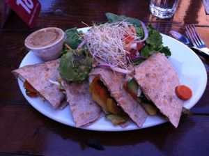 Ganesh's veggie tacos made vegan at Lotus Cafe and Juice Bar in Encinitas