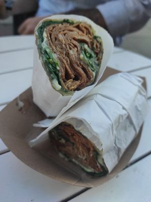 Seitan and Spinach Wrap at It's a Trap in Dublin