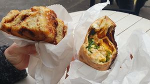Cinnamon Roll and Tofu Wrap at It's a Trap in Dublin