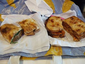 Seitan and pesto wrap, and Reuben sandwich at It's a Trap in Dublin