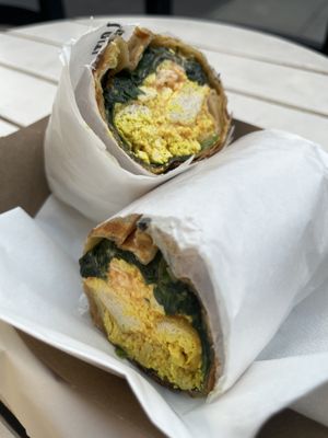 Tofu scramble wrap. Look, a vegetable!  at It's a Trap in Dublin