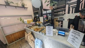 Cake selection and serving area at It's a Trap in Dublin