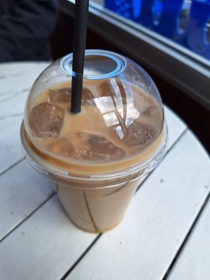 Iced latte at It's a Trap in Dublin