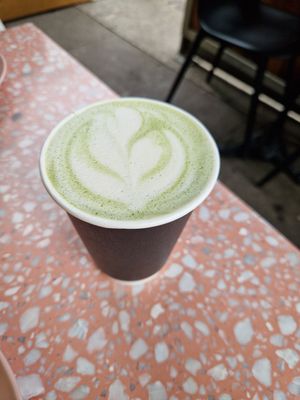 Matcha latte at It's a Trap in Dublin