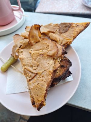 Inside the reuben, generous with the seitan at It's a Trap in Dublin