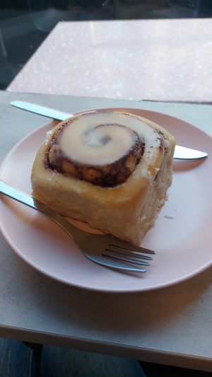Cinnamon roll at It's a Trap in Dublin