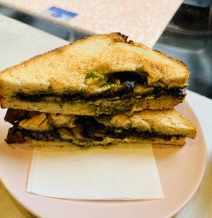Mushroom + pesto toastie   at It's a Trap in Dublin